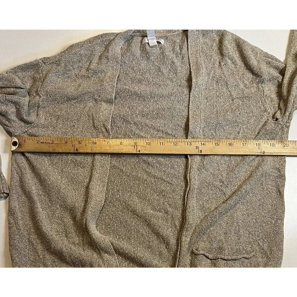 LEITH WOMENS LONG LINE CARDIGAN SWEATER‎ SIZE SMALL POCKETS COTTON Flawed